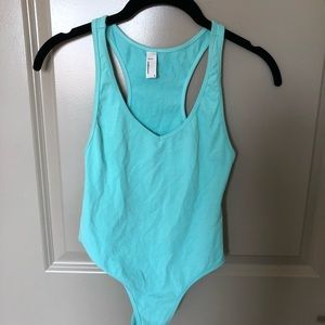 American apparel turquoise blue bodysuit small S